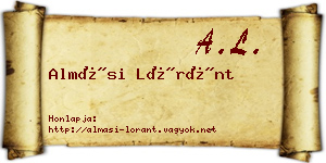 Almási Lóránt névjegykártya
