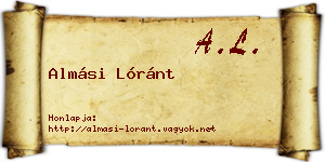 Almási Lóránt névjegykártya