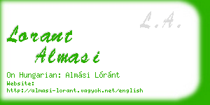 lorant almasi business card
